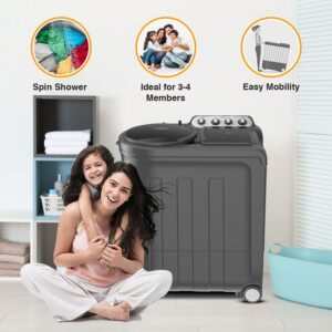 Whirlpool 11 kg 5 Star with Auto Restart, End of Cycle Buzzer and Faster Drying Semi Automatic Top Load Washing Machine Black, Grey  (ACE XL 11 DMIX GRAPHITE GREY (10YR))