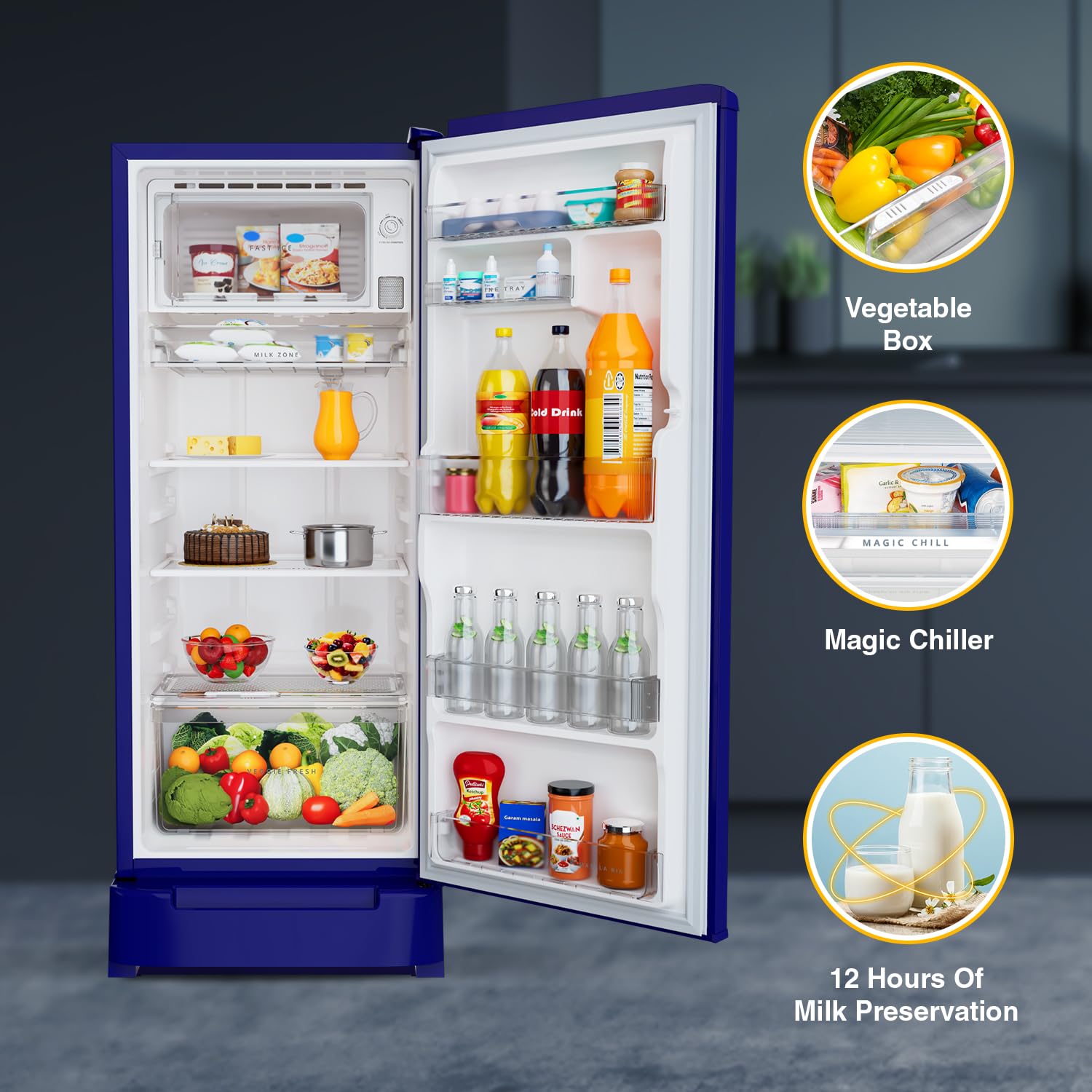 Whirlpool 192 L 5 Star Icemagic Powercool Inverter Direct-Cool Single Door Refrigerator (215 IMPC ROY 5S Inv SAPPHIRE MULIA-Z, Base Stand with Drawer) - Image 5