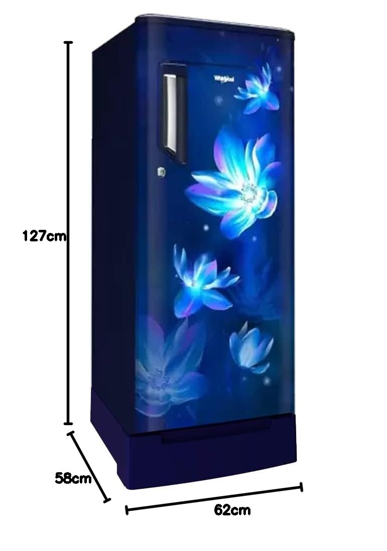 Whirlpool 200 L 3 Star Direct-Cool Single Door Refrigerator (215 IMPC ROY 3S SAPPHIRE FLOWER RAIN, Blue) - Image 2