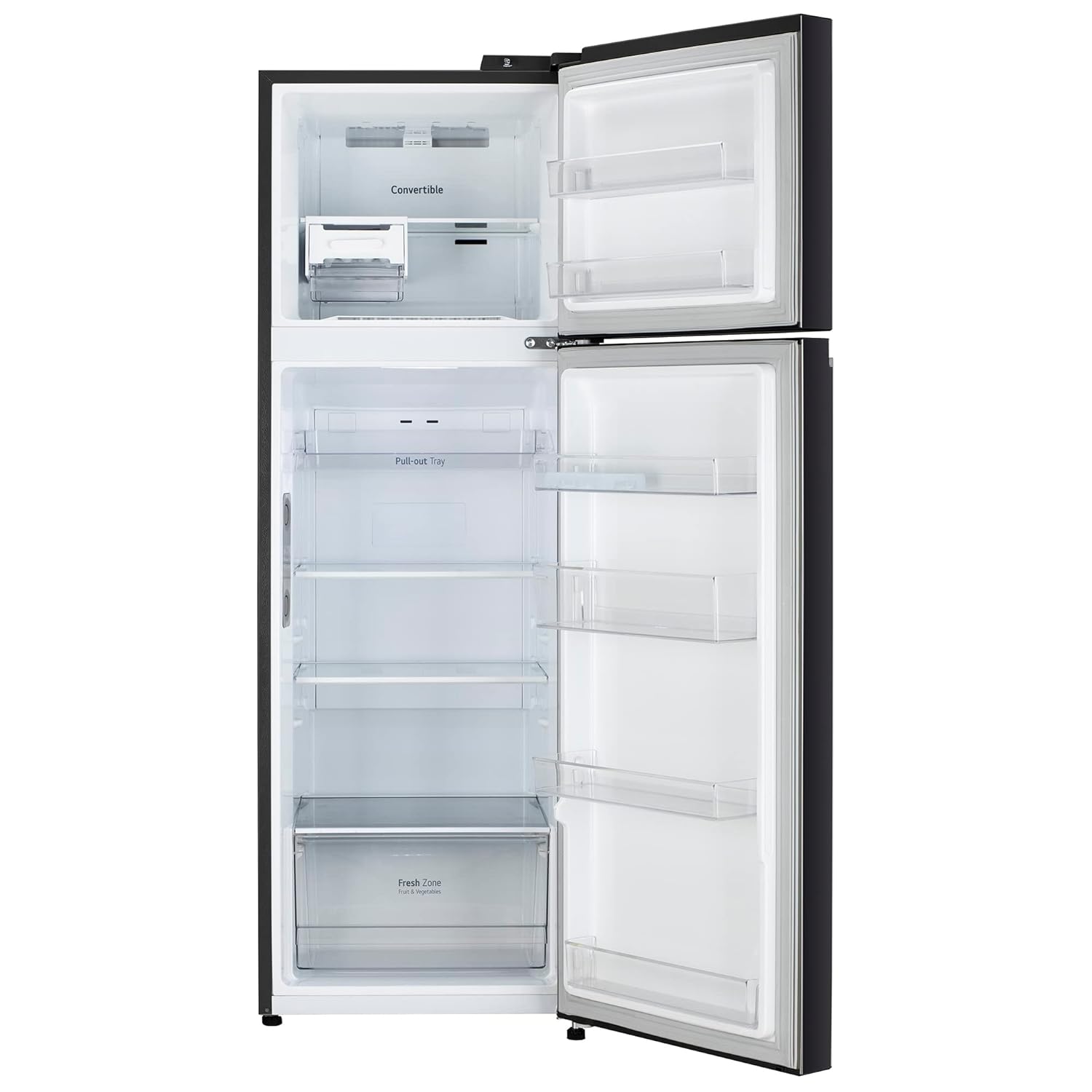 LG 246 L 3 Star Smart Inverter Wi-Fi Frost-Free Double Door Refrigerator (GL-T262TESX, Ebony Sheen, Door Cooling+ & Convertible, Gross Volume -263L) - Image 8