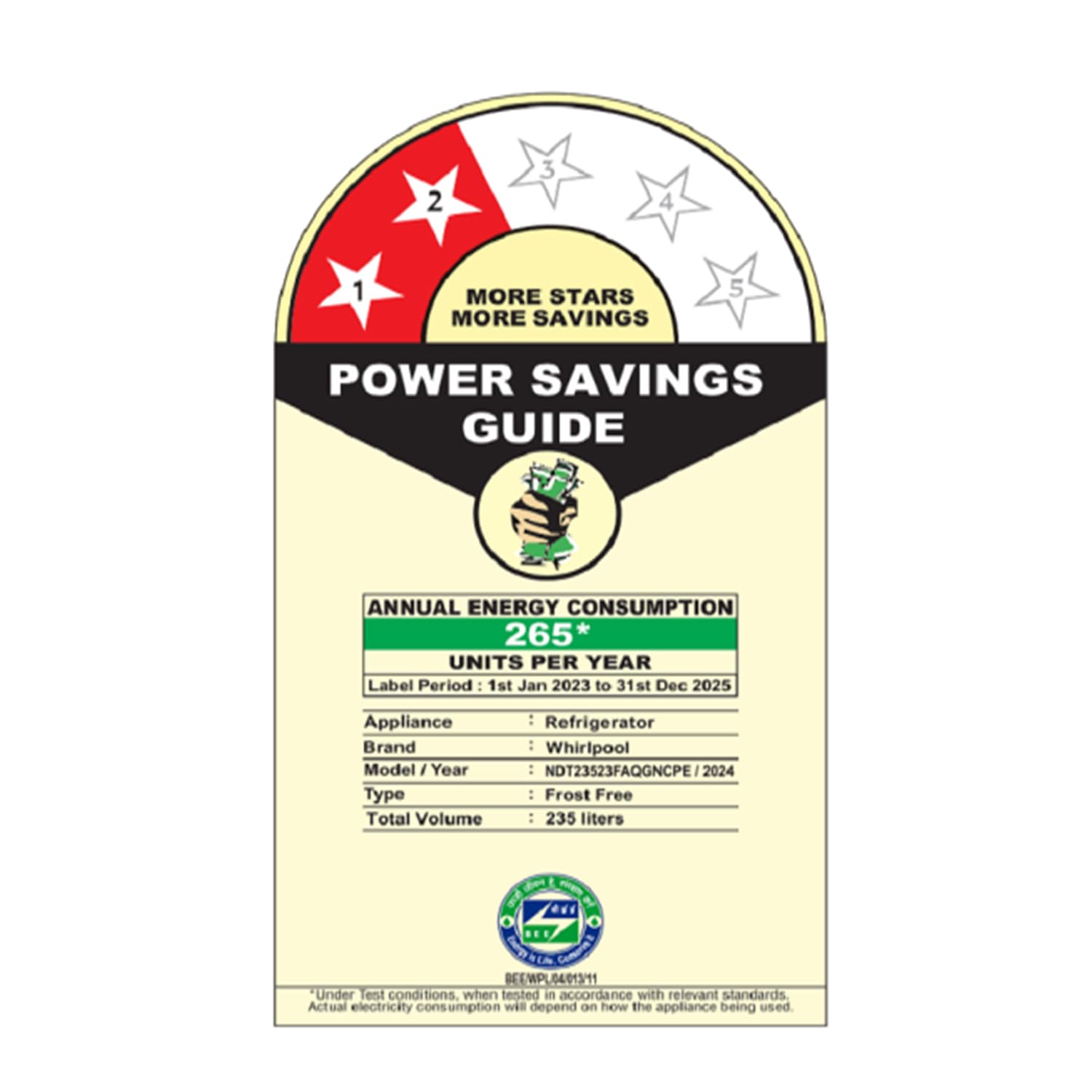 Whirlpool 235 L 2 Star Frost Free inverter Double Door Refrigerator (NEO DF278 PRM RADIANT STEEL(2S)-TL) - Image 9