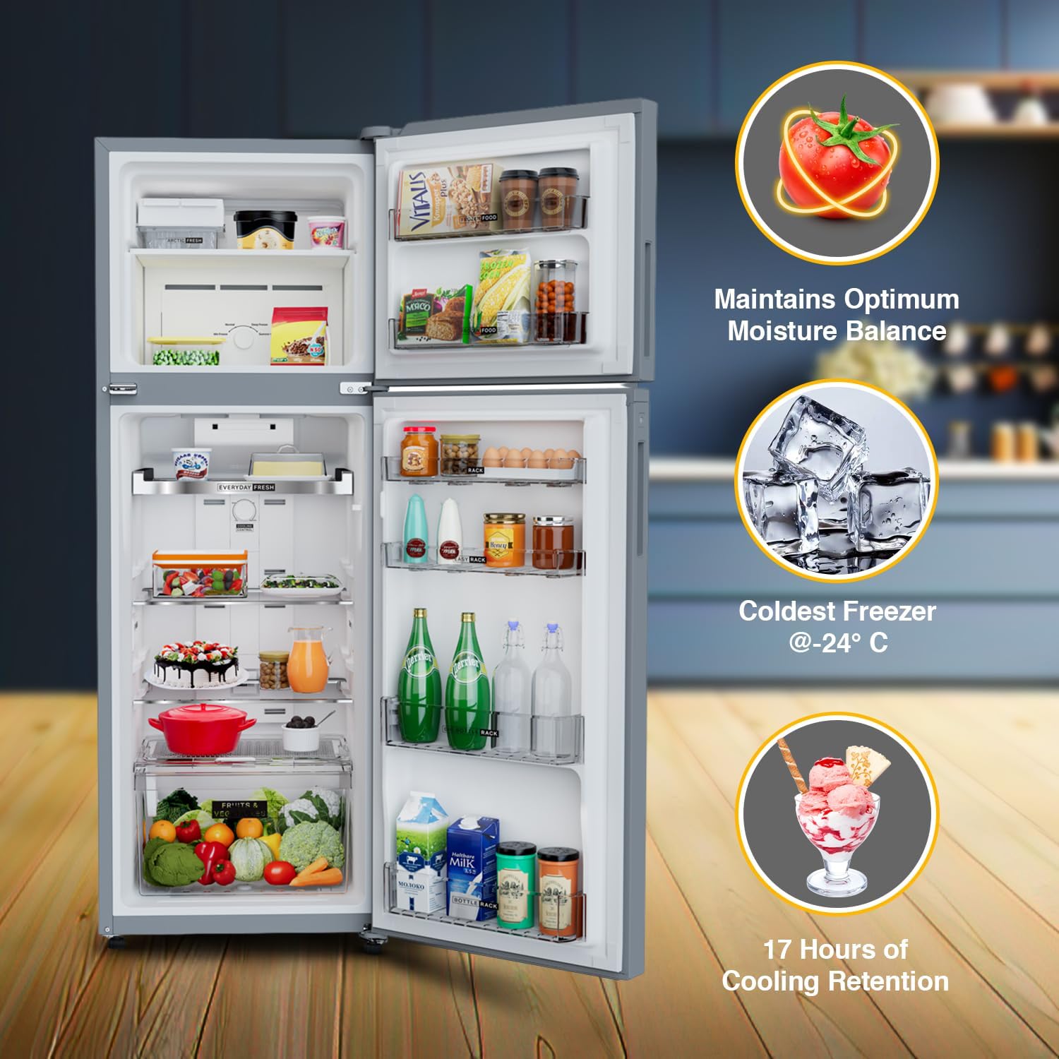 Whirlpool 235 L 2 Star Frost Free inverter Double Door Refrigerator (NEO DF278 PRM RADIANT STEEL(2S)-TL) - Image 5