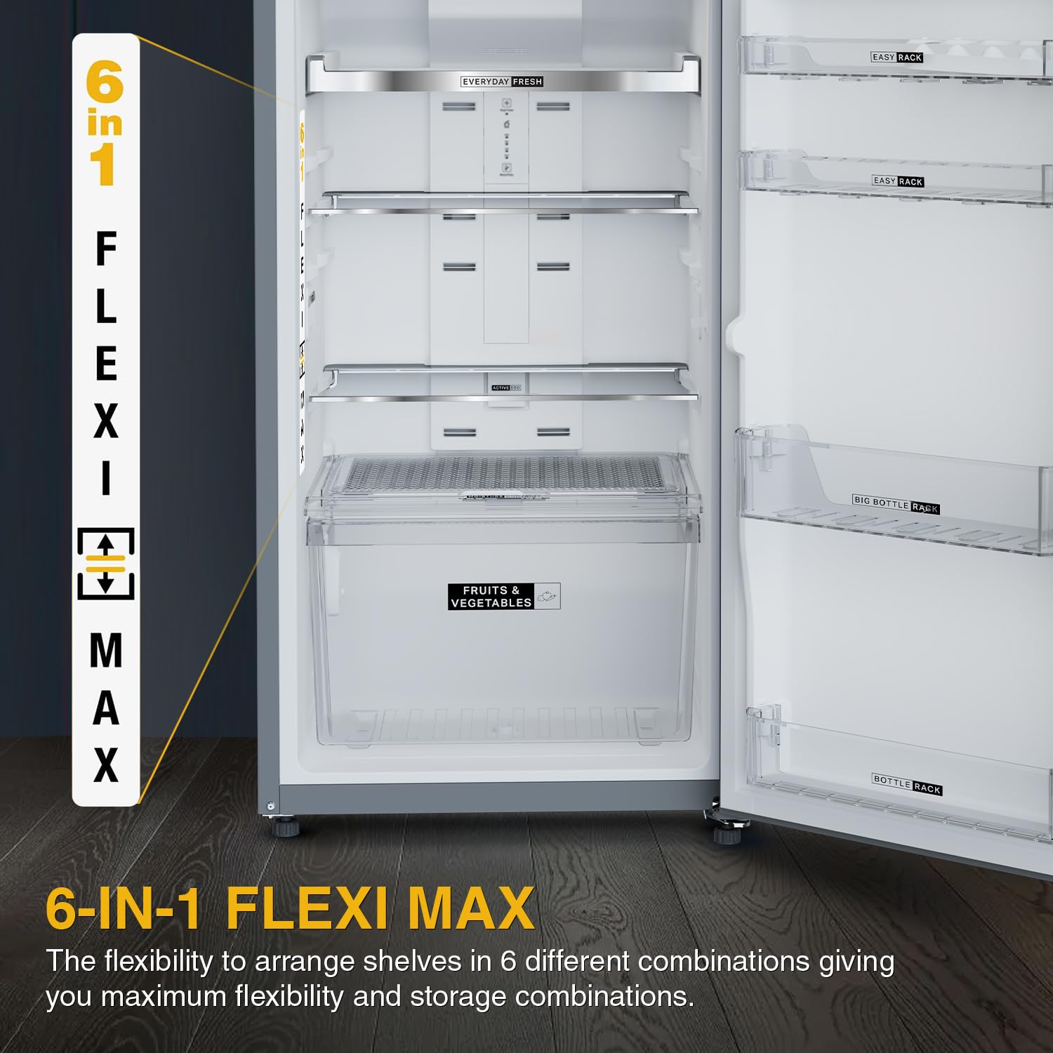 Whirlpool 235 L 2 Star Frost Free inverter Double Door Refrigerator (NEO DF278 PRM RADIANT STEEL(2S)-TL) - Image 3